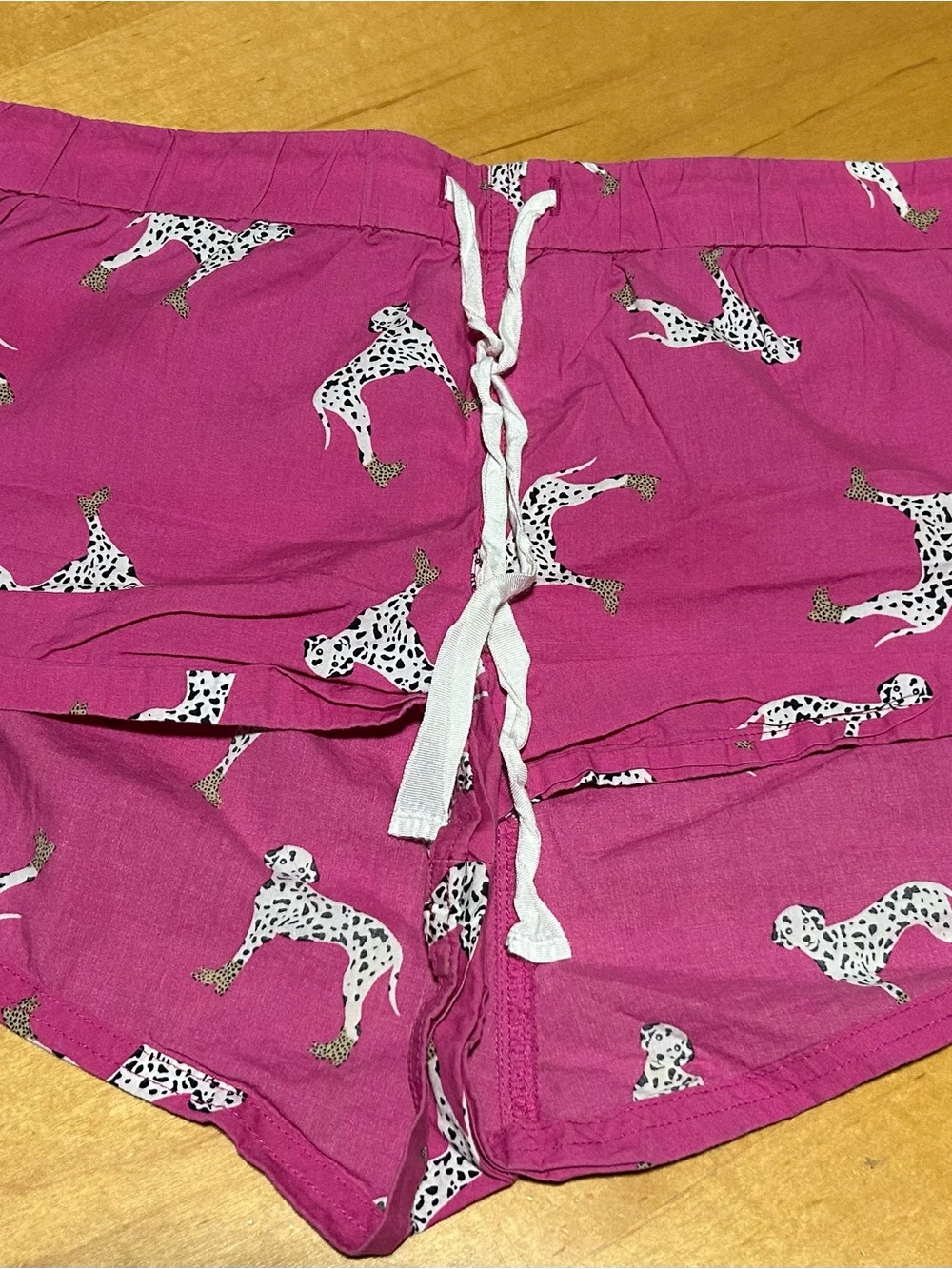 J. Crew Pink Dalmatian-Print Drawstring Pajama Shorts